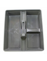 Bandeja de plástico de color gris para guardar utensilios de limpieza, de 11x 38 x 32,5 cm. Caja almacenamiento para trabajos de