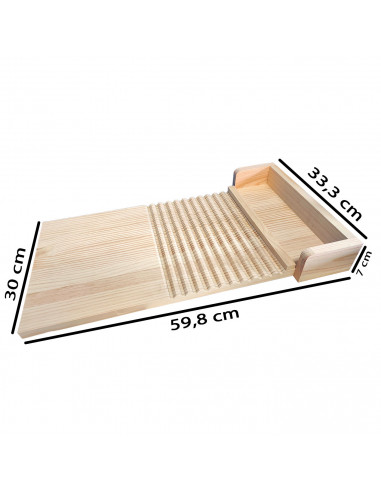 Tradineur - Tabla de madera natural para lavar ropa a mano, lavado manual, lavandería, resistente y duradera, diseño sencillo y
