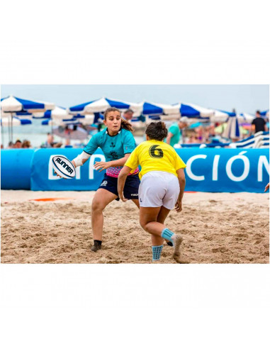 Tradineur - Balón de Rugby Mini Play, Balón Entrenamiento de Rugby, Pelota Rugby para playa - Diseño runner - Color surtido 