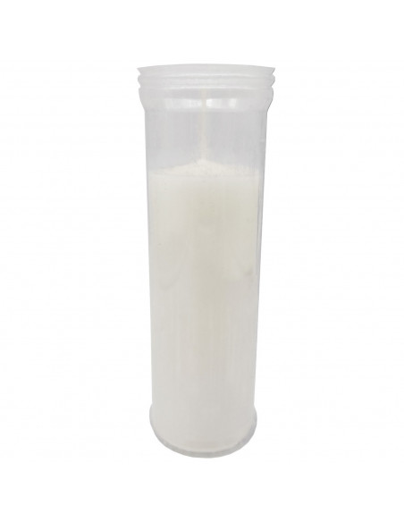 Tradineur - Vela santa, velón litúrgico de parafina y cera vegetal, decoración de iglesias, cementerios, tumbas (Blanco, 18,5 cm