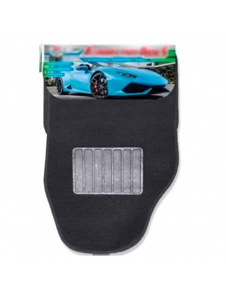 Tradineur - Juego 4 alfombras universales para coche - Alfombrillas de terciopelo, antideslizantes, resistentes, flexibles, vehí
