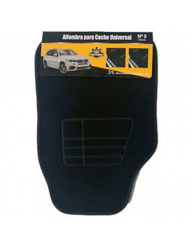 Tradineur - Juego 4 alfombras universales para coche - Alfombrillas de terciopelo, antideslizantes, resistentes, flexibles, vehí