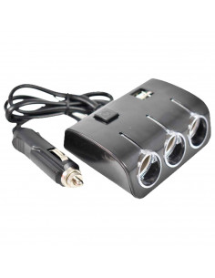 Tradineur - Enchufe múltiple para coches - Tomás de encendedor de cigarros - Cargadores USB - Compatible con Smartphones, Tablet