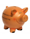 Tradineur - Hucha de cerdito de cerámica con llave, recipiente decorativo para ahorro de dinero, regalo original para niños y ad