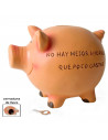 Tradineur - Hucha de cerdito de cerámica con llave, recipiente decorativo para ahorro de dinero, regalo original para niños y ad