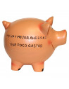 Tradineur - Hucha de cerdito de cerámica con llave, recipiente decorativo para ahorro de dinero, regalo original para niños y ad