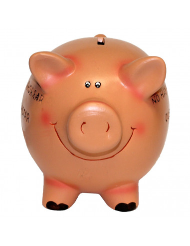 Tradineur - Hucha de cerdito de cerámica con llave, recipiente decorativo para ahorro de dinero, regalo original para niños y ad