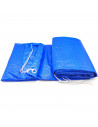Tradineur - Lona cubre piscina redonda de polietileno, cobertor para piscina desmontable, cubierta de protección, funda (Azul, Ø