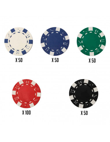Tradineur - Juego de póker con 300 piezas - Fichas de 11,5 gramos, 2 Barajas de Cartas - Incluye maletín de metal.