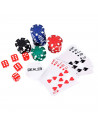 Tradineur - Juego de póker con 200 piezas - Fichas de 11,5 gramos, 2 Barajas de Cartas - Incluye maletín de metal - 8 x 31,5 x 2
