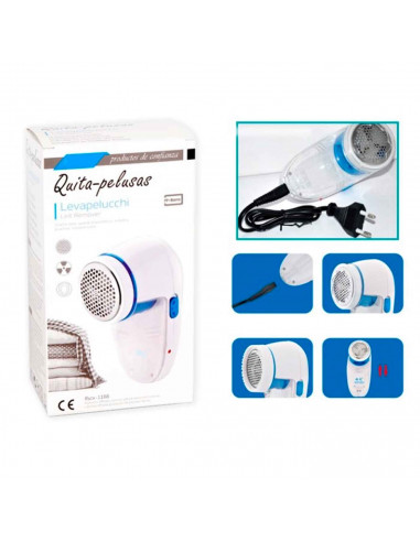 Tradineur - Quitapelusa con enchufe - Diseño simple, práctico y ergonómico - Apto para todo tipo de superficies - Incluye 2 tapa