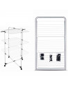 Tradineur - Tendedero vertical de acero con ruedas, 3 niveles, 6 rejillas y 33 metros de tendido, soporte plegable para tender r