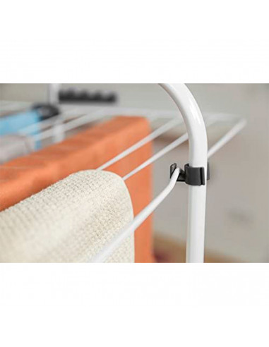 Tradineur - Tendedero vertical de acero con ruedas, 3 niveles, 6 rejillas y 33 metros de tendido, soporte plegable para tender r