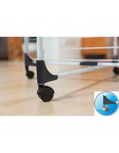 Tradineur - Tendedero vertical de acero con ruedas, 3 niveles, 6 rejillas y 33 metros de tendido, soporte plegable para tender r