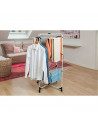 Tradineur - Tendedero vertical de acero con ruedas, 3 niveles, 6 rejillas y 33 metros de tendido, soporte plegable para tender r