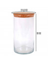 Tradineur - Bote redondo de cristal con tapa de corcho de bambú - Capacidad de 3,5 L - Tarro de almacenamiento para guardar café
