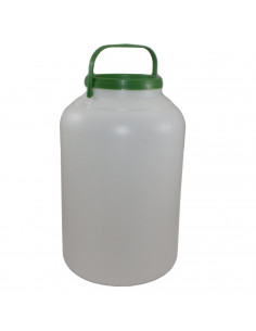 Bidón de plástico de 17 litros de capacidad con asa. Recipiente de 39 x 39 cm para almacenamiento de líquidos. Envase grande par