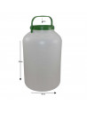 Bidón de plástico de 17 litros de capacidad con asa. Recipiente de 39 x 39 cm para almacenamiento de líquidos. Envase grande par