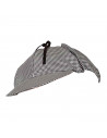 Tradineur - Set de detective - Incluye gorro en blanco y negro y una pipa color beige - Complemento para carnaval, halloween, fi