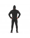 Tradineur - Disfraz de esqueleto - traje de color negro con diseño de huesos color blanco para jóvenes y adultos para carnaval,