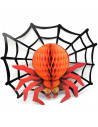 Tradineur - Araña colgante de cartón con cordón, decoración de Halloween, adorno festivo, fiestas, celebraciones, 37 x 43 cm