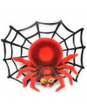 Tradineur - Araña colgante de cartón con cordón, decoración de Halloween, adorno festivo, fiestas, celebraciones, 37 x 43 cm