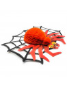 Tradineur - Araña colgante de cartón con cordón, decoración de Halloween, adorno festivo, fiestas, celebraciones, 37 x 43 cm