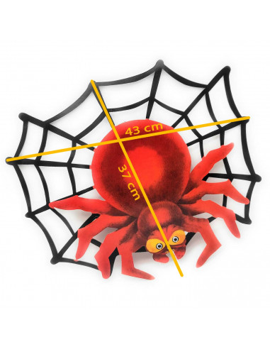 Tradineur - Araña colgante de cartón con cordón, decoración de Halloween, adorno festivo, fiestas, celebraciones, 37 x 43 cm