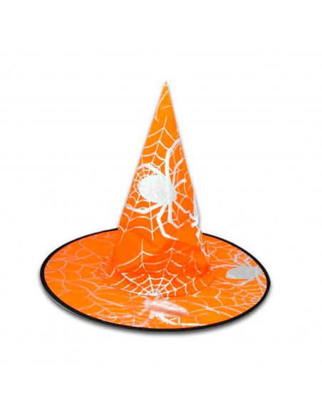 Tradineur - Gorro de bruja - Diseño de araña - Sombrero de maga, hechicera, disfraz carnaval, Halloween, fiestas - Diámetro 39 c Tradineur - Gorro de bruja - Diseño de araña - Sombrero de maga, hechicera, disfraz carnaval, Halloween, fiestas - Diámetro 39 c