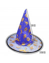 Tradineur - Gorro de bruja semitransparente decorado con calabazas, murciélagos, gatos - Sombrero de maga, hechicera, disfraz ca