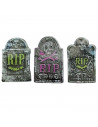Tradineur - Lapida sepulcral RIP - Diseño Surtido - Decoración y complementación para Halloween - 26,5 x 17,2 cm