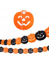 Tradineur - Guirnalda de calabaza de Halloween - Diseño clásico - Decoración y complementación para Halloween - Color naranja -