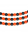 Tradineur - Guirnalda de calabaza de Halloween - Diseño clásico - Decoración y complementación para Halloween - Color naranja -