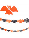 Tradineur - Guirnalda de murciélago de Halloween - Diseño clásico - Decoración y complementación para Halloween - Color Naranja/