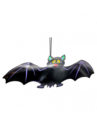 Tradineur - Murciélago de Halloween para colgar - Diseño clásico - Decoración y complementación para Halloween - Color Negro - 2