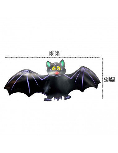Tradineur - Murciélago de Halloween para colgar - Diseño clásico - Decoración y complementación para Halloween - Color Negro - 2