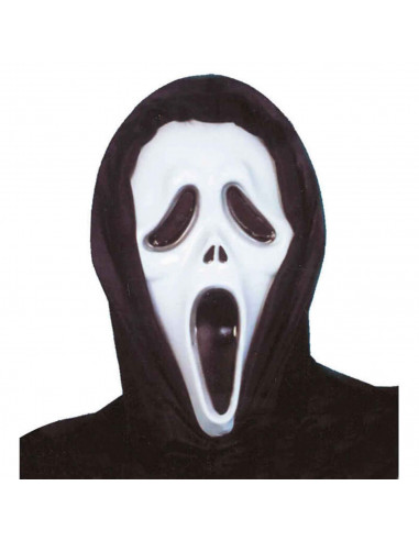 Tradineur - Máscara de scream, asesino con capucha - Apto para jóvenes y adultos - Complementos de disfraces para carnaval, hall