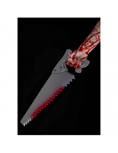 Tradineur - Sierra sangrienta - Fabricado en plástico - Apto para jóvenes y adultos - Complemento para carnaval, Halloween y cel