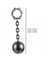 Tradineur - Grillete con bola de prisionero - Fabricado en plástico - Complemento de Halloween - 56 cm de longitud - Color gris