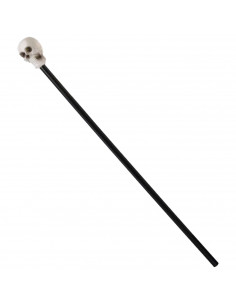 Tradineur - Bastón con calavera de villano - Fabricado en plástico - Complemento de Halloween - 95 cm de longitud
