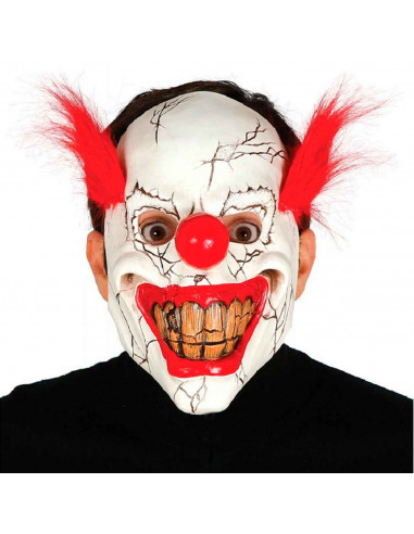 Tradineur - Máscara de payaso con pelo - Apto para jóvenes y adultos - Complementos de disfraces para carnaval, halloween u otra