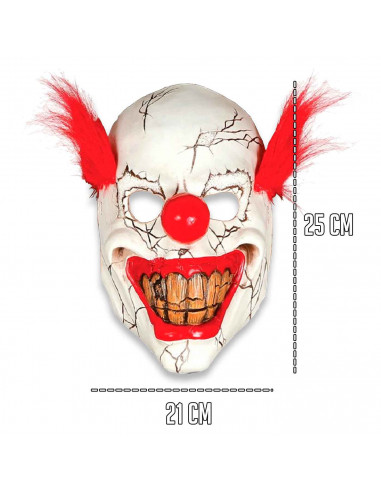 Tradineur - Máscara de payaso con pelo - Apto para jóvenes y adultos - Complementos de disfraces para carnaval, halloween u otra