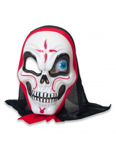 Tradineur - Máscara de calavera para Halloween - Fabricado en plástico - Complemento para disfraces de carnaval - 28 x 18 x 10 c