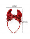 Tradineur - Diadema de demonio para Halloween - Apto para combinar con disfraces en fiestas y celebraciones, carnaval - Color ro