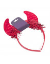 Tradineur - Diadema de demonio para Halloween - Apto para combinar con disfraces en fiestas y celebraciones, carnaval - Color ro