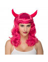 Tradineur - Peluca roja de demonio - Fabricado en poliéster - Complementos de disfraces para carnaval, halloween u otras celebra