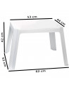 Tradineur - Mesa auxiliar de plástico, mesita baja para niños, estructura sólida, interior y exterior, salón, jardín (Blanco, 54