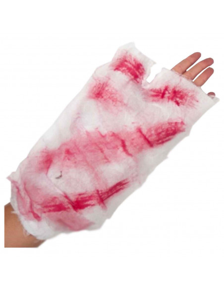 Tradineur - Clásico vendaje ensangrentado para Halloween - Apto para niños y adultos - Ideal para combinar con disfraces para fi Tradineur - Clásico vendaje ensangrentado para Halloween - Apto para niños y adultos - Ideal para combinar con disfraces para fi