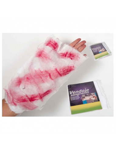 Tradineur - Clásico vendaje ensangrentado para Halloween - Apto para niños y adultos - Ideal para combinar con disfraces para fi