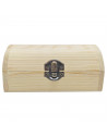 Tradineur - Caja de madera con tapa redonda, madera natural, cierre metálico, almacenaje joyas, manualidades, decoración, 6,8 x